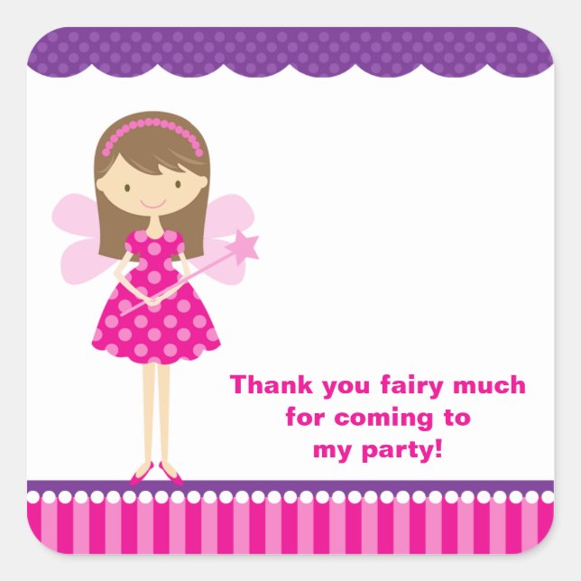 Pegatinas de hadas rosadas y moradas calientes (Anverso)