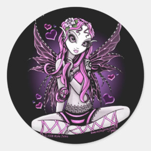 Pegatinas de hadas rosados de encaje del día de