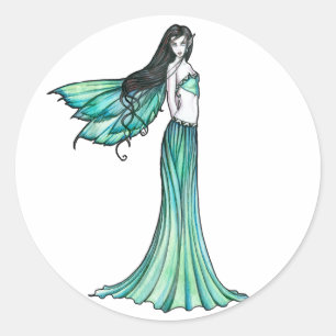 Pegatinas de hadas verdes encantadoras de Molly Ha