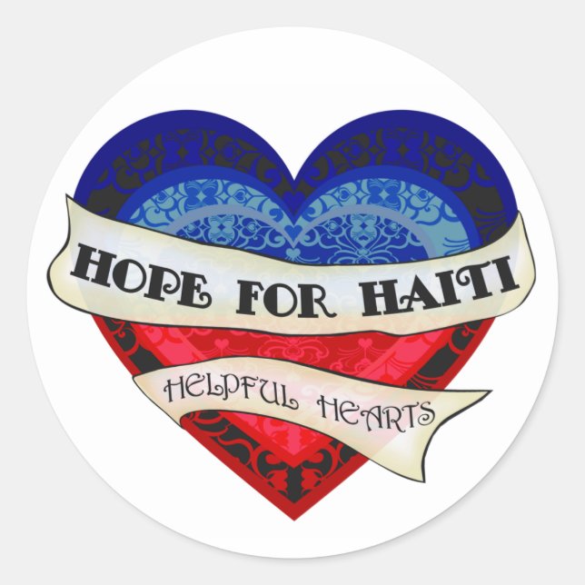 Pegatinas de Haiti Relief Valentine (Anverso)