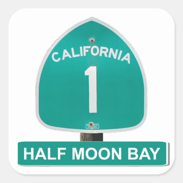 Pegatinas de Half Moon Bay Highway 1 (Anverso)
