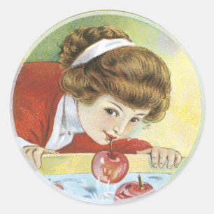 Pegatinas de Halloween - Bobbing para manzanas