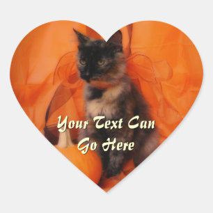 Pegatinas de Halloween Cat Heart