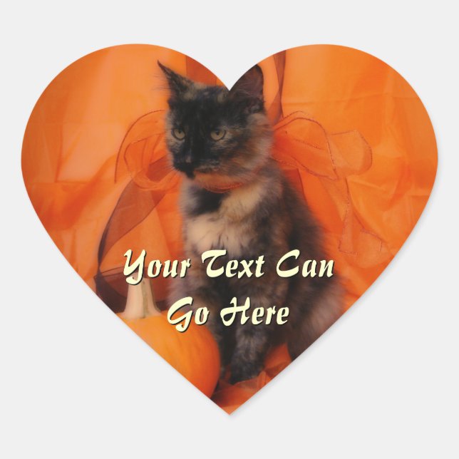 Pegatinas de Halloween Cat Heart (Anverso)