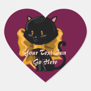 Pegatinas de Halloween Cat Heart