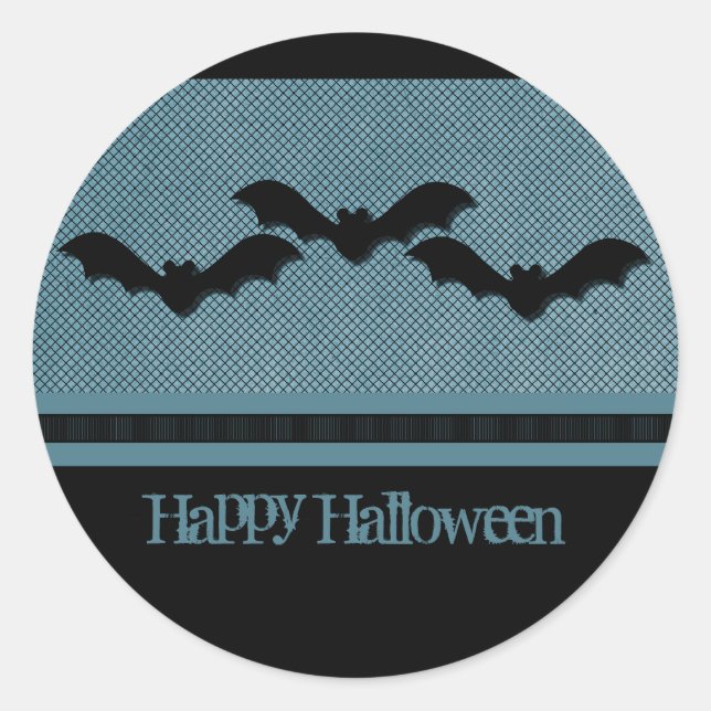Pegatinas de Halloween con bats escalofriantes, az (Anverso)