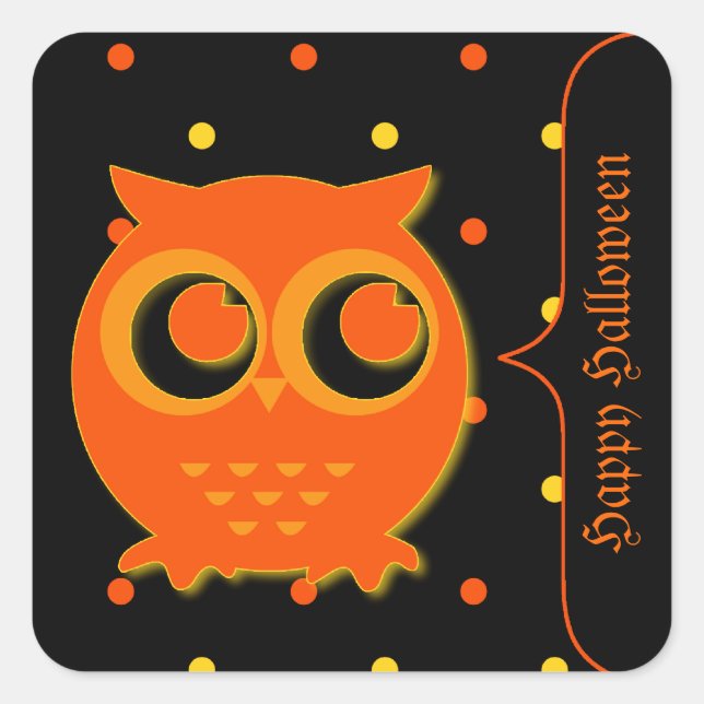 Pegatinas de Halloween con búho (Anverso)