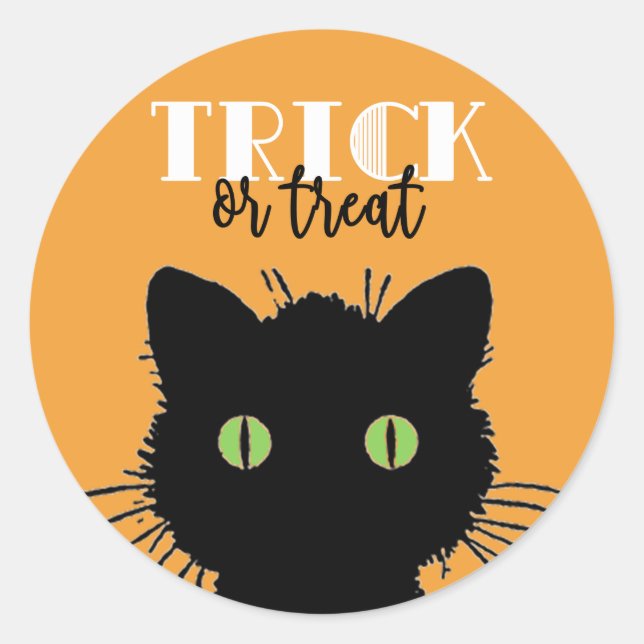Pegatinas de Halloween con gatos negros fantasmale (Anverso)