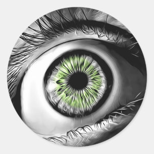 Pegatinas de Halloween con miedo a los ojos verdes