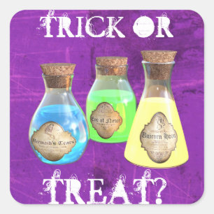 Pegatinas de Halloween con pociones mágicas truca