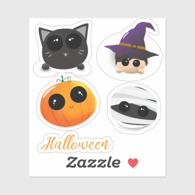 Pegatinas de Halloween Cute para niños (Hoja)