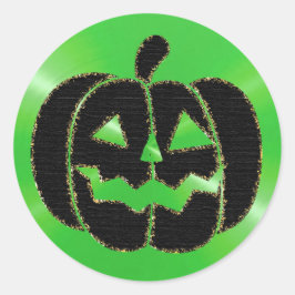 Pegatinas de Halloween de Calabaza Negra y Verde L