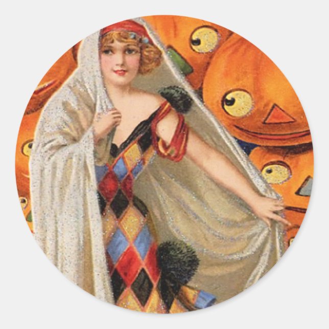 Pegatinas de Halloween de época - Truco o trato (Anverso)