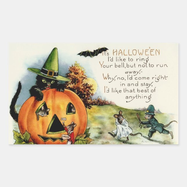 Pegatinas de Halloween de época - Truco o trato (Anverso)