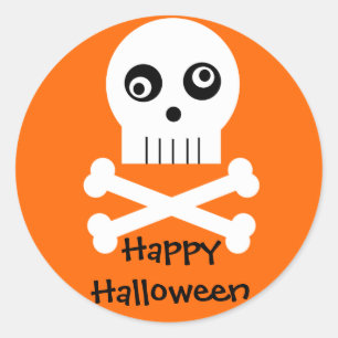 Pegatinas de Halloween de Kooky Googley Eyed Skull