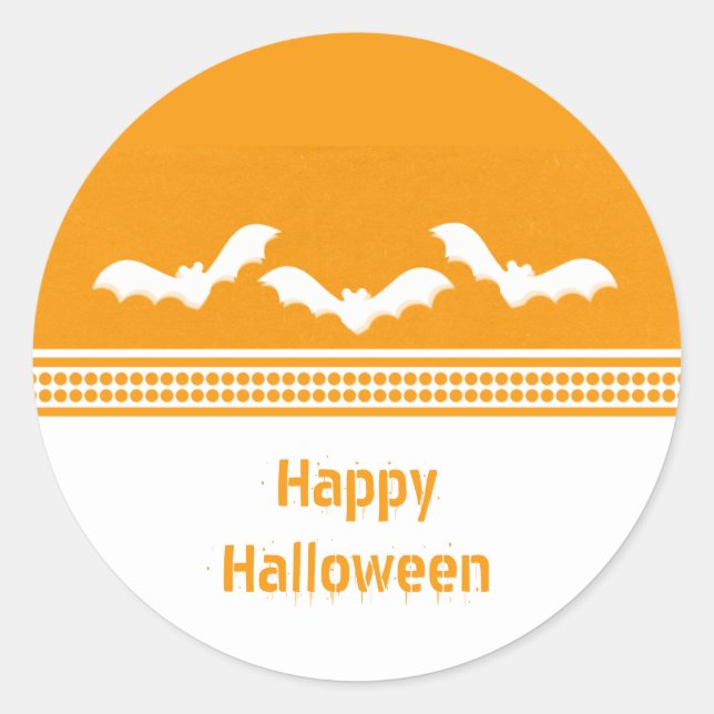Pegatinas de Halloween de la Batty Gone, Naranja y (Anverso)