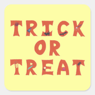 Pegatinas de Halloween decorados con trucos o truc