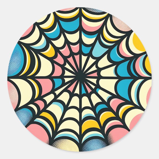 Pegatinas de Halloween del Colorful Spider Web Pas (Anverso)