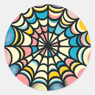 Pegatinas de Halloween del Colorful Spider Web Pas