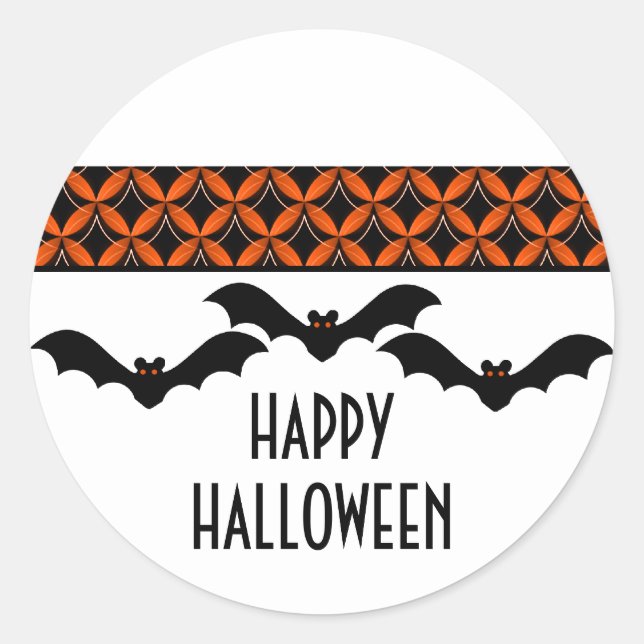 Pegatinas de Halloween del Uptown Glam Bats (Anverso)