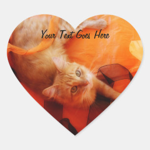 Pegatinas de Halloween Kitty Heart