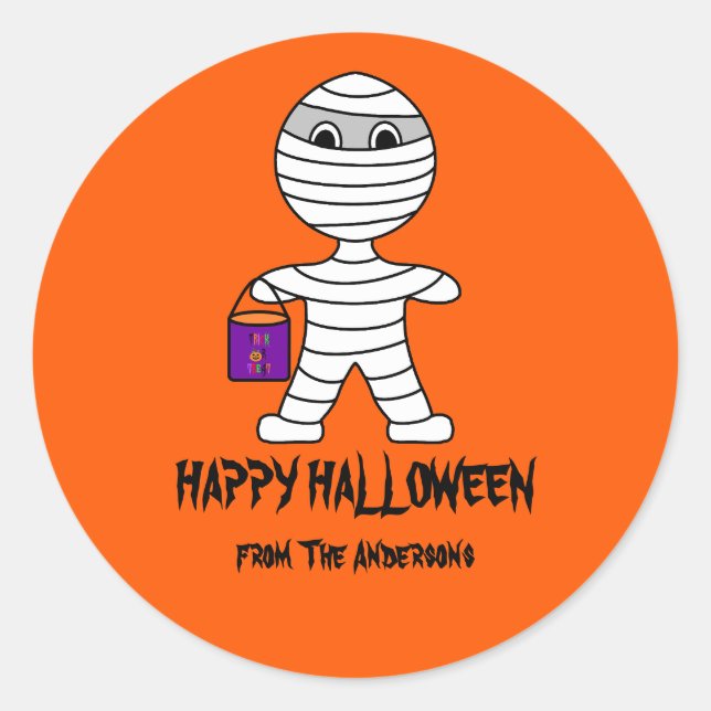 Pegatinas de Halloween Mummy (Anverso)