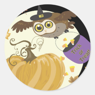 Pegatinas de Halloween Owl Trick o Trek