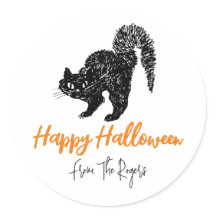Pegatinas de Halloween, Personalizado de gato negr