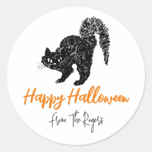 Pegatinas de Halloween, Personalizado de gato negr