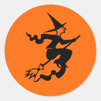 Pegatinas de Halloween | selladores con bruja en u