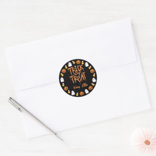 Pegatinas de Halloween Trick o Trek Label