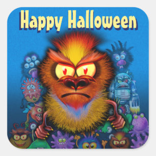 Pegatinas de Halloween Trick-or-Treat. MONSTER FIE