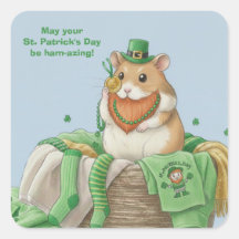 Pegatinas de hámster del día de San Patricio