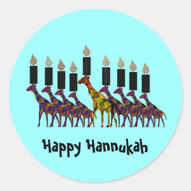Pegatinas de Hannukah felices (Anverso)