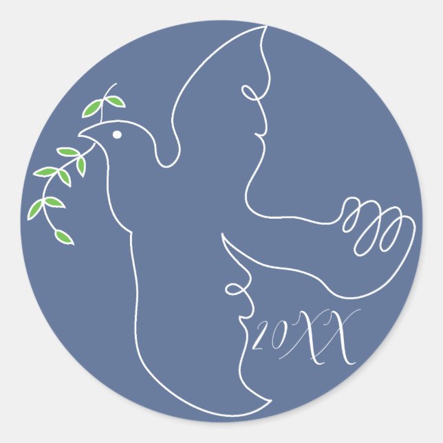 Pegatinas de Hanukkah (1 1/2"/3") "Chanukah Dove" (Anverso)