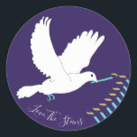 Pegatinas de Hanukkah (1 1/2"/3") "Dove Menorah/Go<br><div class="desc">Hanukkah/pegatinas de vacaciones, personalizar. "Dove Lighting Menorah/Gold Purpurina" Elija entre 1 1/2" y 3" pegatinas. Personalice eliminando y reemplazando el texto con su propio mensaje. Elija su tamaño de fuente, estilo y color favoritos. ¡Gracias por detenerse y por ir de compras! ¡Tu negocio es muy apreciado! ¡Feliz Hanukkah! Forma: Clásico...</div>