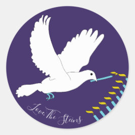 Pegatinas de Hanukkah (1 1/2"/3")"Dove Menorah/Yel