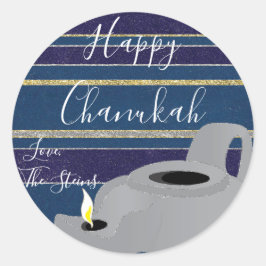 Pegatinas de Hanukkah (1 1/2"/3")"Lámpara de aceit