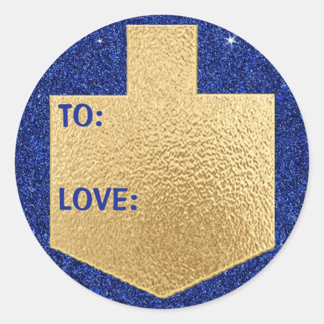 Pegatinas de Hanukkah (1 1/2"/3") "Personalize Dre (Anverso)