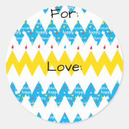 Pegatinas de Hanukkah (1 1/2" o 3") "Chevron Menor