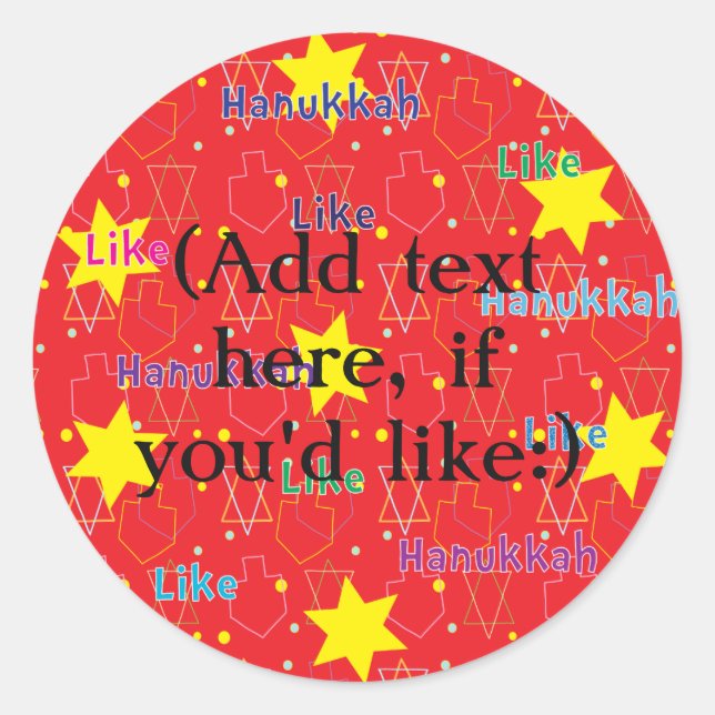 Pegatinas de Hanukkah (1 1/2" o 3") "Como Hanukkah (Anverso)
