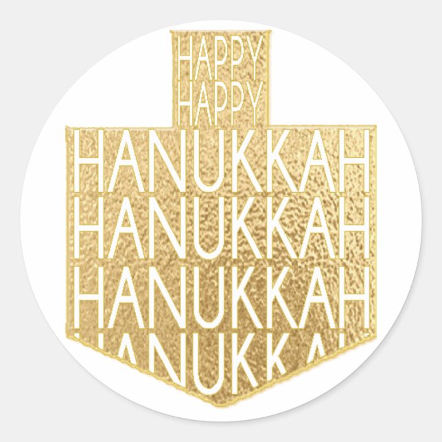 Pegatinas de Hanukkah (1 1/2" o 3") "Hanukkah Drei (Anverso)
