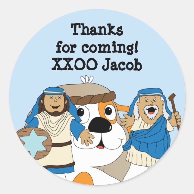 Pegatinas de Hanukkah (1 1/2" o 3") Personalizados (Anverso)