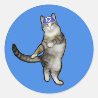 Pegatinas de Hanukkah bailando gato gatito en Kipp