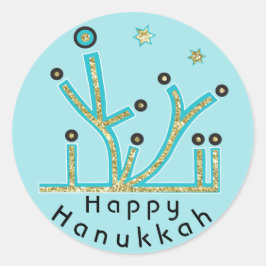 Pegatinas de Hanukkah "luces azules latan chanukah