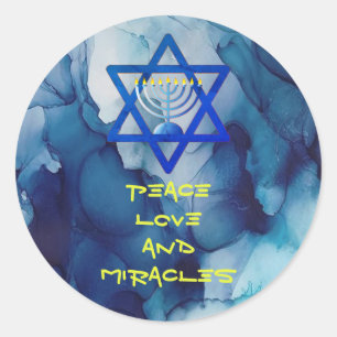 Pegatinas de HANUKKAH navideños por la paz y el a