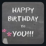 Pegatinas de Happy Birthday Chalkboard<br><div class="desc">Estos pegatinas de pizarra hacen sellos para sobres y regalos divertidos. ¡Añada un nuevo aspecto a una simple bolsa de regalo con un "pizarrón" feliz pegatina de cumpleaños! ¡Perfecto para regalos,  sobres o dulces de los educadores!</div>