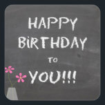 Pegatinas de Happy Birthday Chalkboard<br><div class="desc">Estos pegatinas de pizarra hacen sellos para sobres y regalos divertidos. ¡Añada un nuevo aspecto a una simple bolsa de regalo con un "pizarrón" feliz pegatina de cumpleaños! ¡Perfecto para regalos,  sobres o dulces de los educadores!</div>