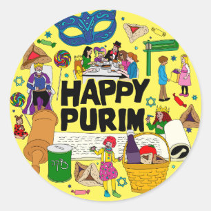 Pegatinas de Happy Purim