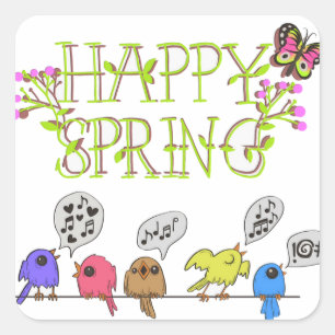 pegatinas de "Happy Spring"